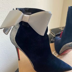 Christian Louboutin blue suede beautiful bootie